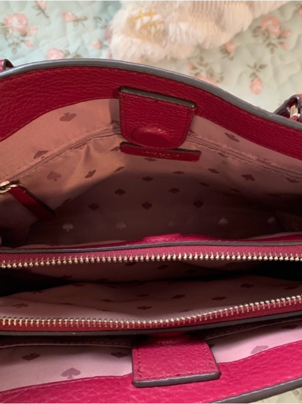 Kate Spade Raspberry Pebbled Leather Satchel - Picture 5 of 8